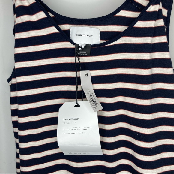 Current/Elliott The Twisted Tank navy cream stripe size 2 new with tags - Picture 9 of 12